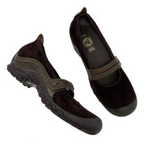 Merrell Plaza Bandeau Mary Jane Suede Comfort Shoe Chocolate Brown Size 8.5